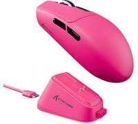 WQD-G3PRO Gaming Mouse with Magnetic Charging Dock, PixArt PAW3311 Gaming Sensor, BT/2.4G Wireless/Wired Gaming Mouse, 25000 DPI, Gamer Mice for Win11/Xbox/PS/Mac (Berry Red)