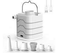 Wqd-Gonfleur Électrique Rechargeable, Pompe À Air Portable Avec Lumière Led, Gonfleur/Dégonfleur Avec 5 Buses Pour Matelas Gonflable, Piscine, Bouée, Bateau Pneumatique, Anneau De Natation