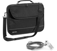 WQD-Housse pour ordinateur portable "Fair" Étui pour ordinateur portable jusqu`à 15,6 pouces (39,6 cm) Sacoche à bandoulière, avec cadenas inclus, noir