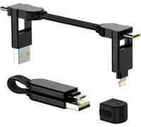 WQD-inCharge X ¿ Câble de charge USB C, câble Lightning pour smartphone, câble universel 6 en 1, prise USB, noir, 100 W