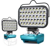 Wqd-Lampe Led Rechargeable Pour Batterie Makita 18v,80w Baladeuse Lampe 8000lm De Chantier Alimenté Par Pile, Projecteur Avec Charge Type C & Usb La Randonnée, La Pêche, Chantier(Sans Batterie)
