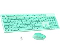 WQD-Leadsail K786 Ensemble clavier souris sans fil avec pavé numérique, disposition allemande QWERTZ, 2,4 GHz sans fil avec récepteur USB 2 en 1, durée de vie de la batterie de 12 mois pour PC/ordina