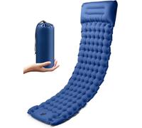 Wqd-Matelas De Camping Auto-Gonflant Avec Coussin Intégré Et Couche Isolante Avec Pompe À Pied Imperméable Et Durable, Idéal Pour Les Sacs À Dos En Plein Air, Le Camping, Bleu