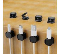 WQD-Organizador De Cables, 8 Piezas Organizador Cables Sujeta Cables Organizador De Cables Escritorio Magnetic Data Cable Organizer (8, noir)