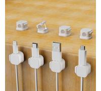 WQD-Organizador De Cables, 8 Piezas Organizador Cables Sujeta Cables Organizador De Cables Escritorio Magnetic Data Cable Organizer (8, blanc)
