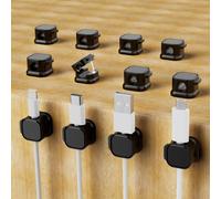 WQD-Organizador De Cables, 8 Piezas Organizador Cables Sujeta Cables Organizador De Cables Escritorio Magnetic Data Cable Organizer (12, noir)