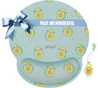 WQD-Pack Cadeau Femme, Mr Wonderful Porte-clés et clé USB Original 32 Go + Tapis de Souris Ergonomique Avocats - Cadeaux Originaux Anniversaire et Noël pour Femme et Filles