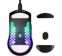 WQD-Patin pour Souris Compatible avec SteelSeries Aerox 3 - Pied de Souris de Remplacement autoadhésif en Caoutchouc Souple - Noir