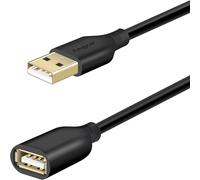 WQD-Rallonge USB 1.8m,Câble d'extension USB 2.0:Mâle A vers Femelle A,Prolongateur USB pour Clé USB,Disque Dur Externe,Hub USB,Souris,Imprimante,Scanner-Noir