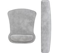 WQD-Repose-poignet pour clavier et souris Ensemble ergonomique avec tapis de souris, durable, confortable et léger pour une saisie facile et un soulagement de la douleur (Blanc gris)