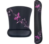 WQD-Repose-poignet pour clavier et souris Ensemble ergonomique avec tapis de souris, durable, confortable et léger pour une saisie facile et un soulagement de la douleur (Papillon violet)