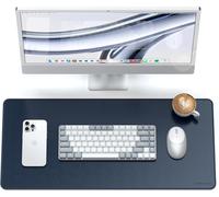 WQD-SATECHI Tapis de Souris XXL 68 x 32 cm, Grand Tapis de Souris Gamer, Résistant aux Rayures et à l'Eau, Tapis de Bureau Élégant pour Gaming, Matériau Premium PU ¿ Bleu