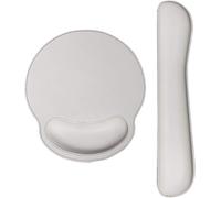 WQD-Set Repos Poignets Clavier & Tapis Souris Ergonomique 2-en-1 - Confort Ultime en PU Cuir & Mousse Mémoire - Bureau/Gaming - Léger, Soulagement Douleurs (Blanc)