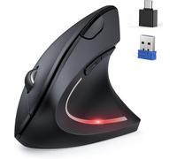 WQD-Souris Ergonomique sans Fil Bluetooth Jiggler,Souris Verticale(BT5.0/3.0+2.4G),Réglable à 4800 DPI,Souris sans Fil USB pour Ordinateur Portable, Ordinateur de Bureau, PC, MacBook