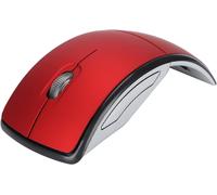 WQD-Souris Pliante, Souris à Arc sans Fil 2,4 G avec Récepteur USB, Souris D'ordinateur Ergonomique Portable Ultra Fine Réglable 1600 DPI pour Bureau à Domicile(Rouge)