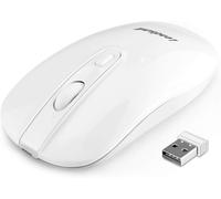 WQD-Souris sans Fil Rechargeable, Mini Souris Optique sans Silence Click, 2.4G Souris Ordinateur, Souris Portable avec Récepteur Nano, 2400 DPI 5 Niveaux Réglable, Câble USB