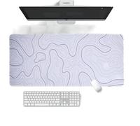 WQD-Tapis de Souris Gaming étendu-800×300×3MM-Mouse Pad Mat Bureau Extra Large, sous-Main de Claviers Prolongé avec Base Anti-érapante pour Bureau/Domicile/PC Jeux/Écriture (Carta Topografica Bianca)