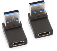 WQD-Tomost Lot de 2 adaptateurs femelles de type C vers le bas coudé USB C 3.1 vers connecteur femelle standard 3.0 pour câble, tablette, clavier, souris, clé USB