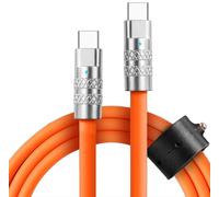WQD-TSumoCharge Câble de charge rapide 100 W ¿ Silicone incassable très résistant, prend en charge le transfert de données de type C vers câble de type C, organiseur de cordon inclus, USB C vers