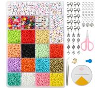 WQDD STANPET 4500+Perlen für Armbänder, Perlen Zum Auffädeln Set, Machen mit Perlen für Geschenkidee Armbänder, Perlen zum Auffädeln für Weihnachten DIY Bracelet Making Kit, Partys, Feiertage