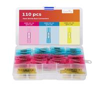 WQDD STANPET Connecteur thermorétractable - lot de 110 pièces (10-26 AWG), étanches, kit de connecteurs thermorétractables et cosses à sertir pour auto, bateau & marine - assortiment de gaines thermo