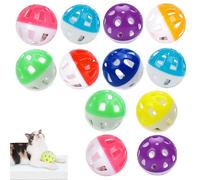 WQEDVN Lot de 12 balles pour chat d'intérieur avec clochette, pour jeux d'intérieur, jouets pour chatons (couleur aléatoire)