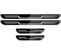 WQFWSD 4 pièces Acier Inoxydable Protecteur Seuil Porte Voiture pour Renault Kangoo II Express 2013-2021, Acier Inoxydable Anti-Rayures Protection Seuil Pédale Plinthes Accessoires,Black