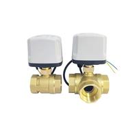 WQGQPXOB Vanne à bille motorisée étanche à 2 fils en laiton avec réinitialisation d'arrêt, couple élevé 8 N·m, 110 V CA, peut remplacer l'électrovanne (3 WAY-110VAC-OPEN,0,75 inch)