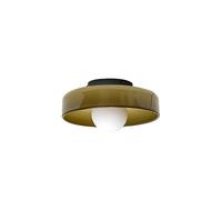WQHPLMD 13.7" Green Orange Glass Hallway Ceiling Light Fixtures Flush Mount Large Mid Century Close to Ceiling Light White Glass Wall Sconces Lamp for Bedroom Farmhouse Porch Entry Staircase