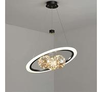 WQHPLMD 3 Light LED Chandelier 1 Ring Ceiling Hanging Light Glass Globe Pendant Light Gypsophila Starry Planet Cluster Pendant Lamp for Bedroom Boys Girls Room Living Room Dining Room