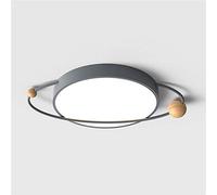 WQHPLMD 54cm Round Ceiling LED Lights, Living Room Bedroom Study 's Room Star Lights, 6 Colors and 3 Sizes Round Ceiling Lights, cast Iron+Rubber Wood+Acrylic Material Chan