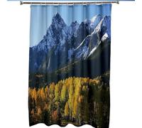 WQHPLMD 65x78 Shower Curtains for Bathroom, Polyester Hotel Shower Curtain with Hooks Snow Mountain and Trees Pattern, 165x200cm