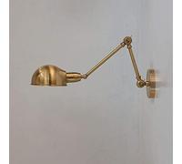 WQHPLMD Adjustable 2-Swing Arm Reading Lamp with Brass Finish for Bedroom and Living Room