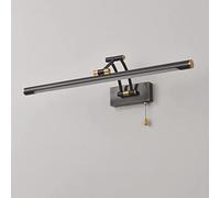 WQHPLMD Adjustable American LED Vanity Mirror with Pull Chain and Arm Light Pole - High-Transmittance Acrylic Lampshade