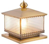 WQHPLMD All-Copper Post Light Fixtures, IP65 Waterproof Garden Lanterns with Glass for Outdoor Use