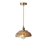 WQHPLMD Amber Chandelier, Nordic Retro Ceiling Lamp, Glass Droplight, Japanese Bedside Hanging Lights,for Bedroom, Living Room, nightstand, Office