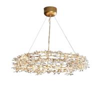 WQHPLMD American LED Crystal Ceiling Chandeliers Firefly Pendant Lamps Branch Hanging Lights Compatible with Living Dining Room Villa Hall(Dia 100cm)