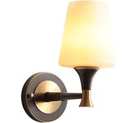 WQHPLMD American Style Brass Wall Sconce with Glass Lampshade, Perfect for Living Room, Bedroom and More