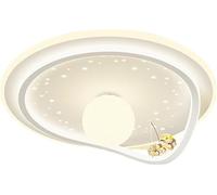 WQHPLMD Astronaut Decoration Home Ceiling Light 52W Dimmable LED Flush Mount Ceiling Light Fixtures for Boy Girl Bedroom Planet Lamp Milk Glass Globe White Lighting for