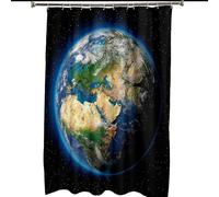 WQHPLMD Bath Shower Curtain 65x78, Polyester Bathroom Shower Curtains with Hooks Planet Themed Earth Pattern, 165x200cm