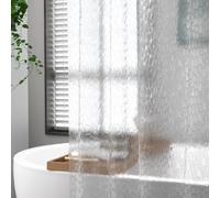 WQHPLMD Bathroom 72x72, Peva Liner with Hooks Semi-Transparent Geometric Pattern, 180x180cm Bathtub Shower Curtain