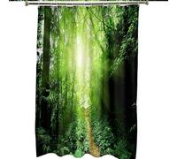WQHPLMD Bathroom 72x72, Polyester Shower Curtain with Hooks Trees and Sunlight Pattern, 180x180cm
