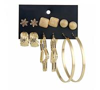 WQHPLMD Bijoux Femmes Boucles d'oreilles en Argent, Marque européenne Big Circle Set Femmes Boucles d'oreilles Hoop Brincos Brincos Couleur en Argent Fête en Alliage Bijoux pour Petite Amie,