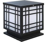 WQHPLMD Black Waterproof Deck Post Lamp for Courtyard, Patio and Garden - Square Fence Ladder Wall