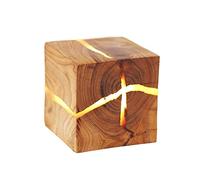 WQHPLMD Blocs de Bois Cracks Lampions LED G4 Facettés Élégants pour la Salle à Manger, Les Chambres, Les Bibliothèques Décoration de Table de Chevet