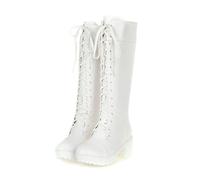 WQHPLMD Bottes pour Femmes Round Pump Pump Mid Calf Boots Retro Cross Strap Bloc Block Adapt to Daily Leisure Outdoor Sports