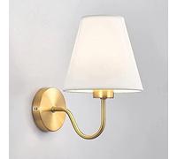 WQHPLMD Classic Bedside Gooseneck Sconce with Fabric Shade and Gold Headboard Light Fixture for Living Room Bedroom Hotel