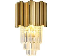 WQHPLMD Clear Crystal Wall Light for Bedroom, Dining Room & Living Room - Tiered with 25cm Diameter and 35cm Height
