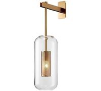 WQHPLMD Contemporary Gold Metal Wall Sconce - Indoor Home Decor for Hallway, Bedroom, Living Room, Bathroom, Stairs