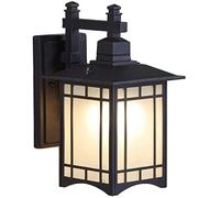 WQHPLMD Creative Rustic Outdoor Sconce with Frosted Glass LED Lantern, IP65 Waterproof - Japanese-Style Vintage Garden Light